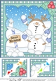 Christmas Snowball Sam 8 x 8 Scalloped Corner Topper