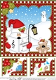 Christmas Snowball Sam 8 x 8 Scalloped Corner Topper