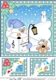 Christmas Snowball Sam 8 x 8 Scalloped Corner Topper