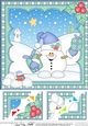 Christmas Snowball Sam 8 x 8 Scalloped Corner Topper