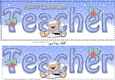 Large DL Merry Christmas TEACHER 3D decoupage with Livvy Bear