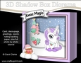 3D Christmas Diorama Shadow Box Card Mini Kit - Cute Little Unicorn