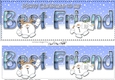 Large DL Merry Christmas BEST FRIEND 3D decoupage with Tartan Snowball Sam