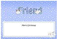 Large DL Merry Christmas FRIEND insert with Tartan Snowball Sam