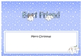 Large DL Merry Christmas BEST FRIEND insert with Tartan Snowball Sam