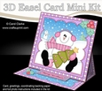 3D Easel Card Mini Kit - Christmas Snowman Rio has an Xmas Tree