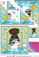 Scalloped Corner Stacker - Bathtub Buddies - Little Chocolate Labrador Dog