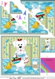 Scalloped Corner Stacker - Bathtub Buddies - Little White Labrador Dog