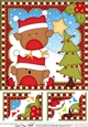 Christmas 8 x 8 Scalloped Corner Topper - Bobbin Robins are putting the star on the Xmas Tree