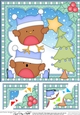 Christmas 8 x 8 Scalloped Corner Topper - Bobbin Robins are putting the star on the Xmas Tree
