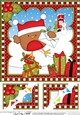 Christmas 8 x 8 Scalloped Corner Topper - Bobbin Robin has a Letter for Santa