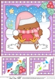 Christmas 8 x 8 Scalloped Corner Topper - Bobbin Robin is Sledging