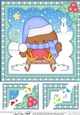 Christmas 8 x 8 Scalloped Corner Topper - Bobbin Robin is Sledging