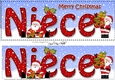 Large DL Merry Christmas NIECE 3D decoupage with Santa 3D decoupage