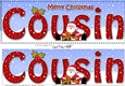 Large DL Merry Christmas COUSIN 3D decoupage with Santa 3D decoupage