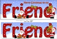 Large DL Merry Christmas to my FRIEND 3D decoupage with Santa 3D decoupage