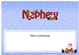 Large DL Merry Christmas NEPHEW insert with Santa 3D decoupage