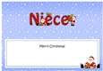 Large DL Merry Christmas NIECE insert with Santa 3D decoupage