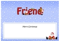 Large DL Merry Christmas FRIEND insert with Santa 3D decoupage