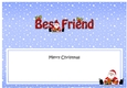 Large DL Merry Christmas BEST FRIEND insert with Santa 3D decoupage