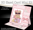 3D Easel Card Mini Kit - Pretty in Pink - Livvy Bear is at the Seaside