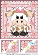 8 x 8 Cute Little Milly Moo Cow Scalloped Corner Topper