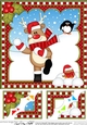 Christmas Rudolph 8 x 8 Scalloped Corner Topper