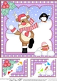 Christmas Rudolph 8 x 8 Scalloped Corner Topper