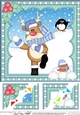 Christmas Rudolph 8 x 8 Scalloped Corner Topper