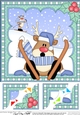 Christmas Rudolph 8 x 8 Scalloped Corner Topper