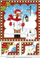 Christmas Rudolph 8 x 8 Scalloped Corner Topper