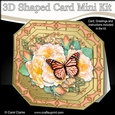 3D Shaped Octagonal Floral Card Kit - Butterfly & Flowers
