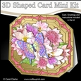 3D Shaped Octagonal Floral Card Kit - Butterfly & Flowers