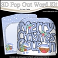 3D Pop Out Christmas Word Card Kit - Merry Christmas COUSIN with Bobbin Robin