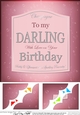 8 x 8 Birthday DARLING Champers Label Scalloped corner Topper