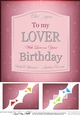 8 x 8 Birthday LOVER Champers Label Scalloped corner Topper