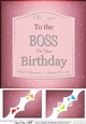 8 x 8 Birthday BOSS Champers Label Scalloped corner Topper