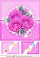 A Touch of Elegance Flowers, Pearls and Lace 8 x 8 Scalloped Corner Topper