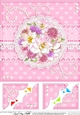 A Touch of Elegance Flowers, Pearls and Lace 8 x 8 Scalloped Corner Topper