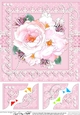 A Touch of Elegance Flowers, Pearls and Lace 8 x 8 Scalloped Corner Topper