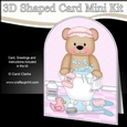 3D Shaped Card Kit - Bathtub Buddies - Cute Little Teddy