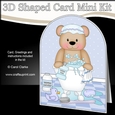 3D Shaped Card Kit - Bathtub Buddies - Cute Little Teddy