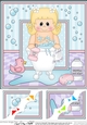 8 x 8 Scalloped Corner Topper - Bathtub Buddies Young Girl
