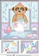 8 x 8 Scalloped Corner Topper - Bathtub Buddies Baby Meerkat