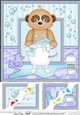 8 x 8 Scalloped Corner Topper - Bathtub Buddies Baby Meerkat