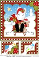 Christmas 8 x 8 Scalloped Corner Topper - Little English Bull Dog Terrier