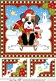 Christmas 8 x 8 Scalloped Corner Topper - Little Boxer Dog