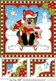 Christmas 8 x 8 Scalloped Corner Topper - Little Yorkie Dog