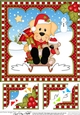 Christmas 8 x 8 Scalloped Corner Topper - Little Golden Labrador Dog