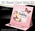 3D Easel Card Mini Kit - A Touch of Elegance Birthday - Flowers, Lace, Butterflies & Pearls